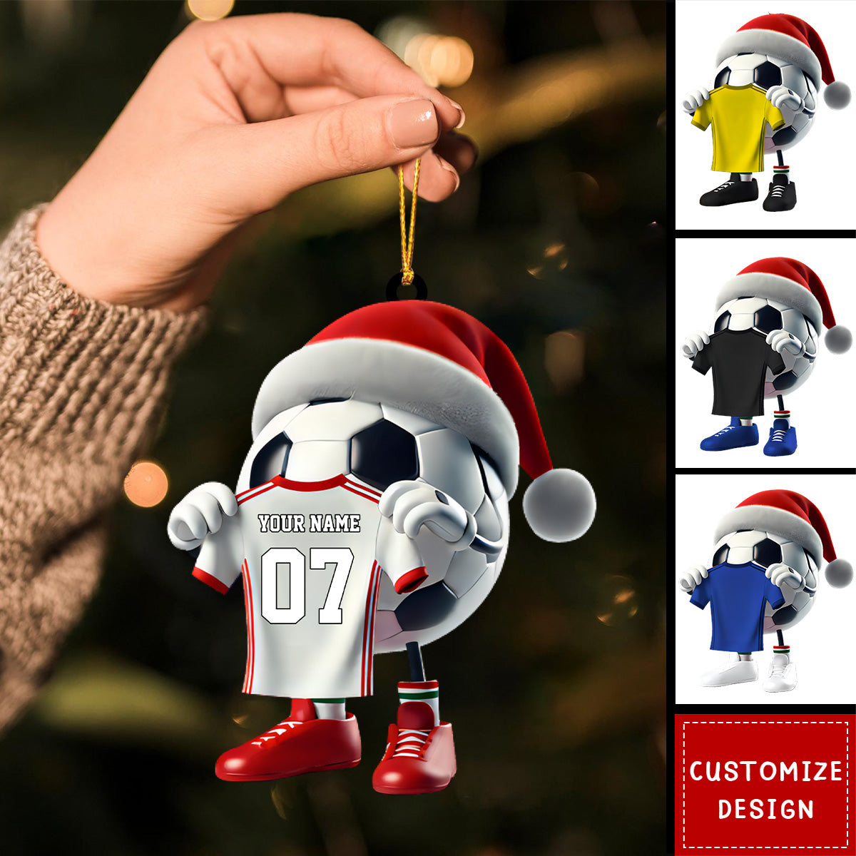 Personalized Soccer Christmas Ornament Gift For Soccer Lovers-2024 New Release
