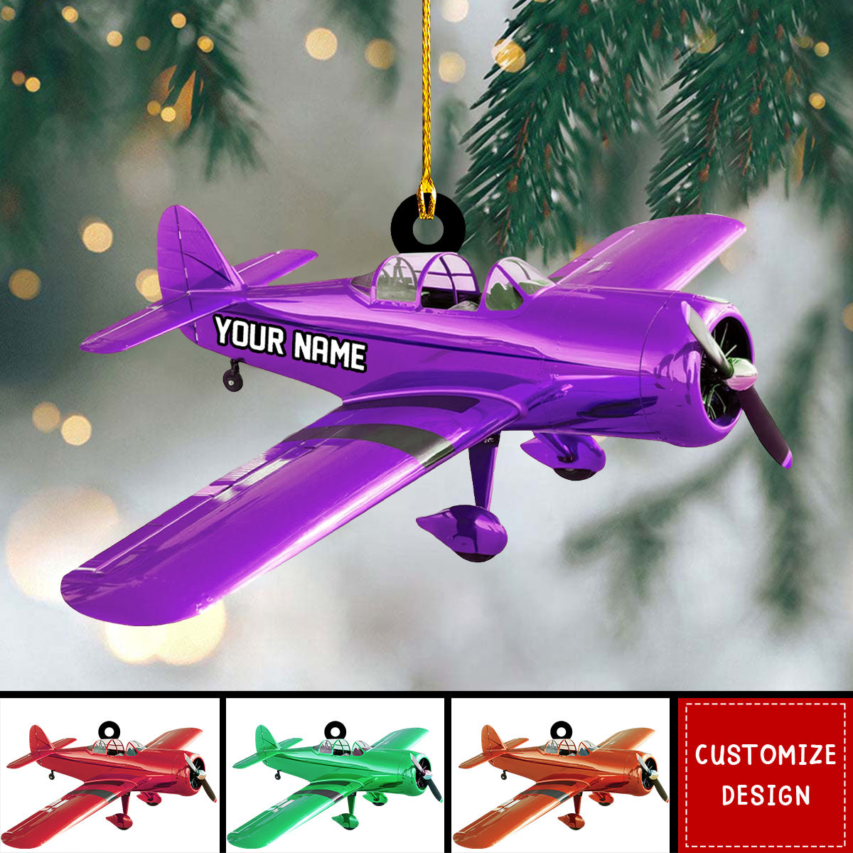 2024 New Release Personalized Airplane Christmas Ornament