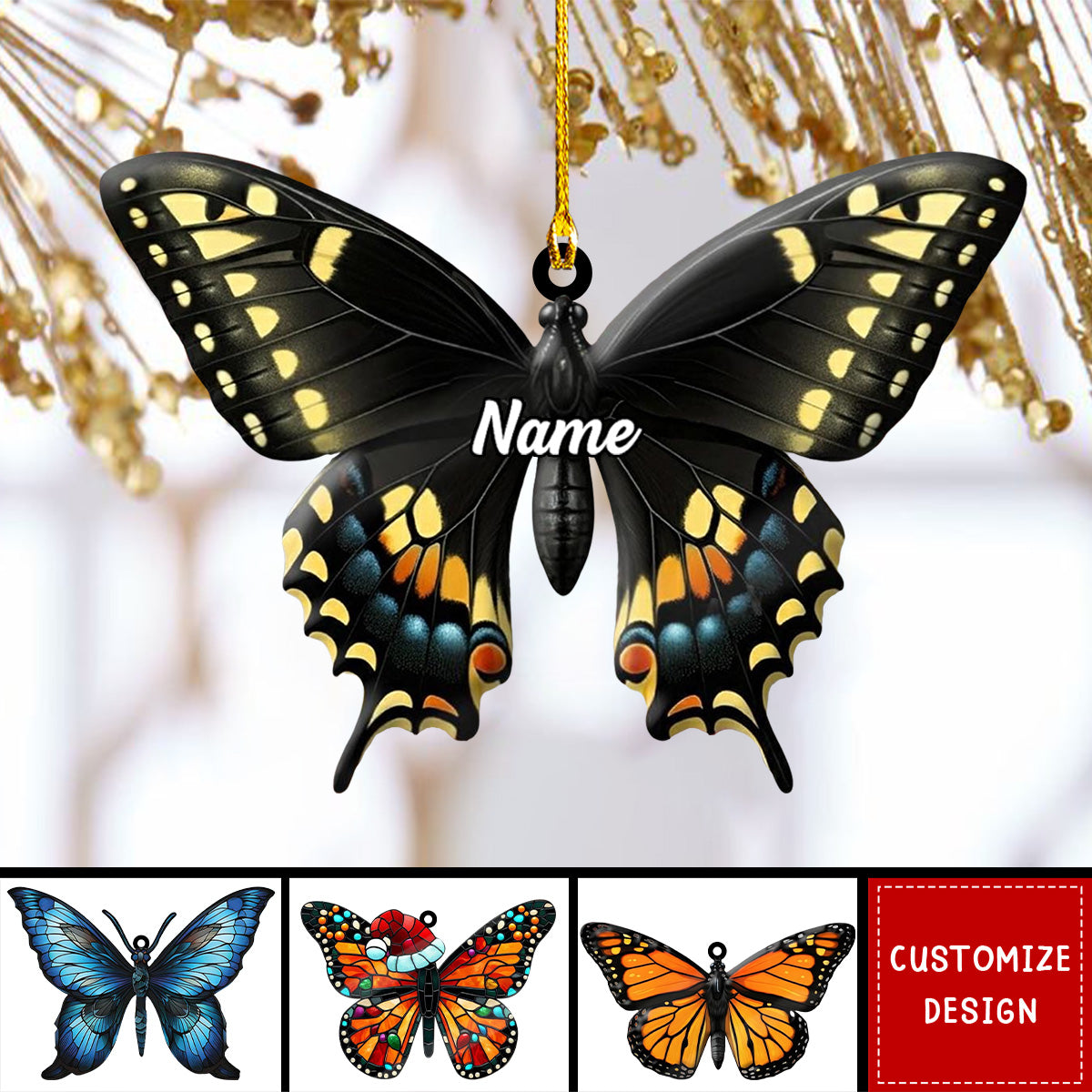 Personalized Butterfly Christmas Ornament-Gift for Butterfly Lover-2024 New Release
