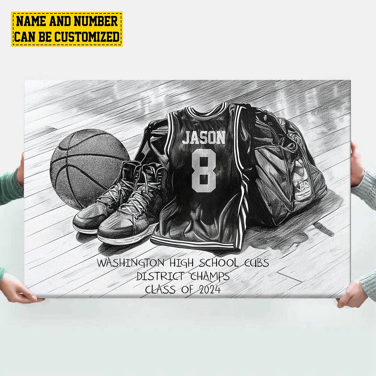 Personalized Class Basketball Team Poster-Poster Gift For Basketball Team Members