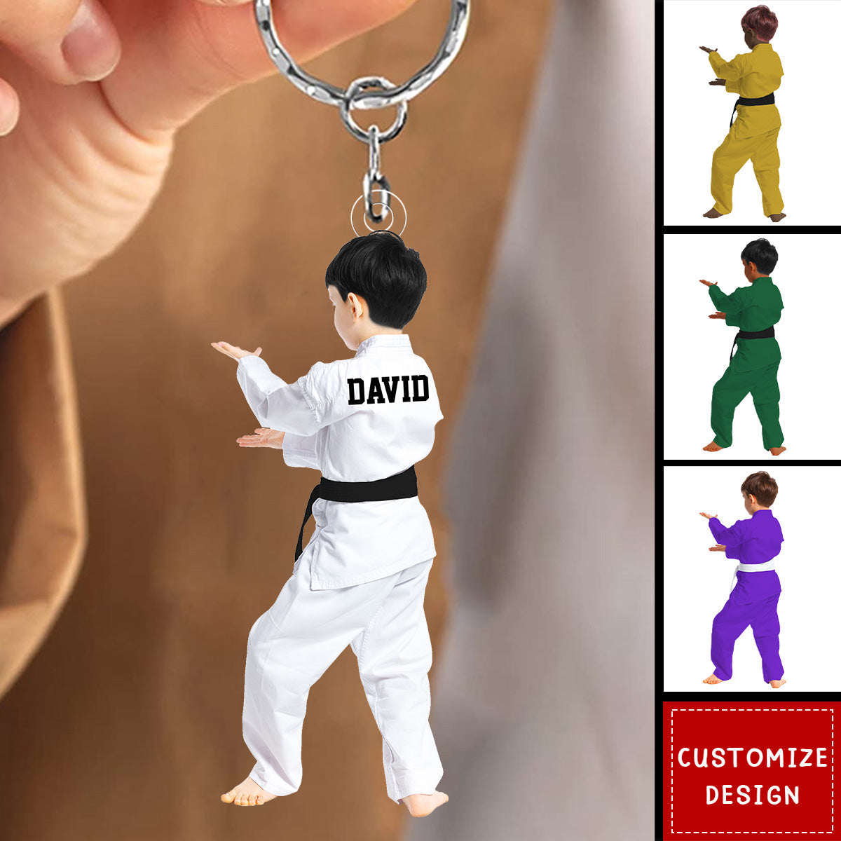 Personalized Kid Karate,Jiu Jitsu,Judo Keychain - Gift For Karate,Jiu-Jitsu Lovers