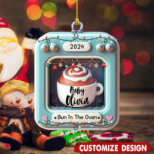 Bun in The Oven-Personalized Pregnancy Christmas Ornament-2024 New Release
