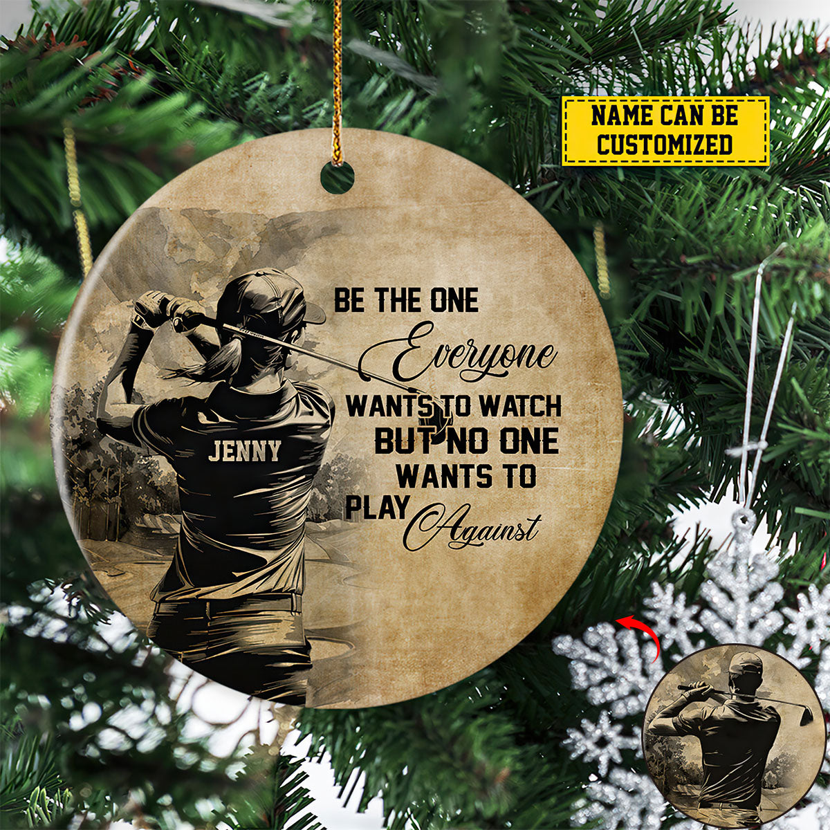 2024 New Release No One Wants To Play Against-Personalized Motivational Golf Ornament-Gifts For Golf Lovers