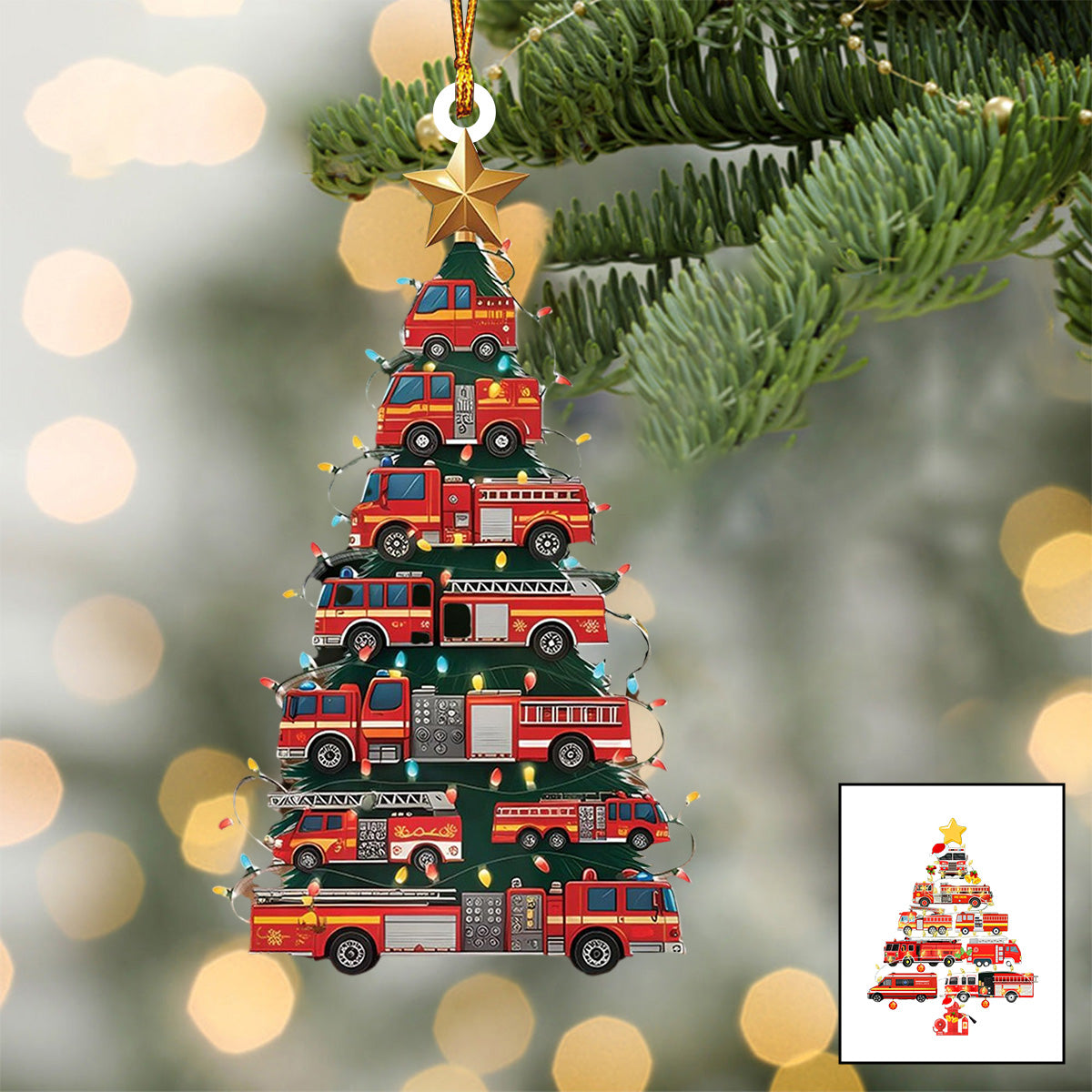 Firefighter Trucks Christmas Tree Ornament-Gift For firefighters-2024 New Release