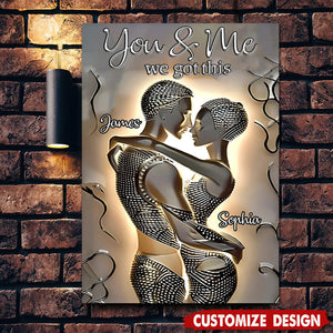 It's You & Me - Personalized African American Rectangle Metal Sign