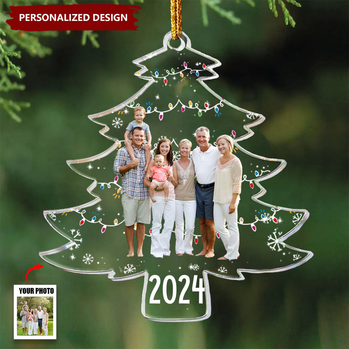 Personalized Family Photo Ornament-Gifts For Grandparents Parents Family Friends-2024 New Release
