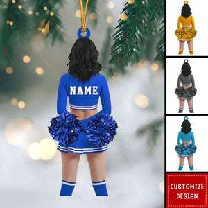 Cheerleading Pom pom Girl Personalized Ornament