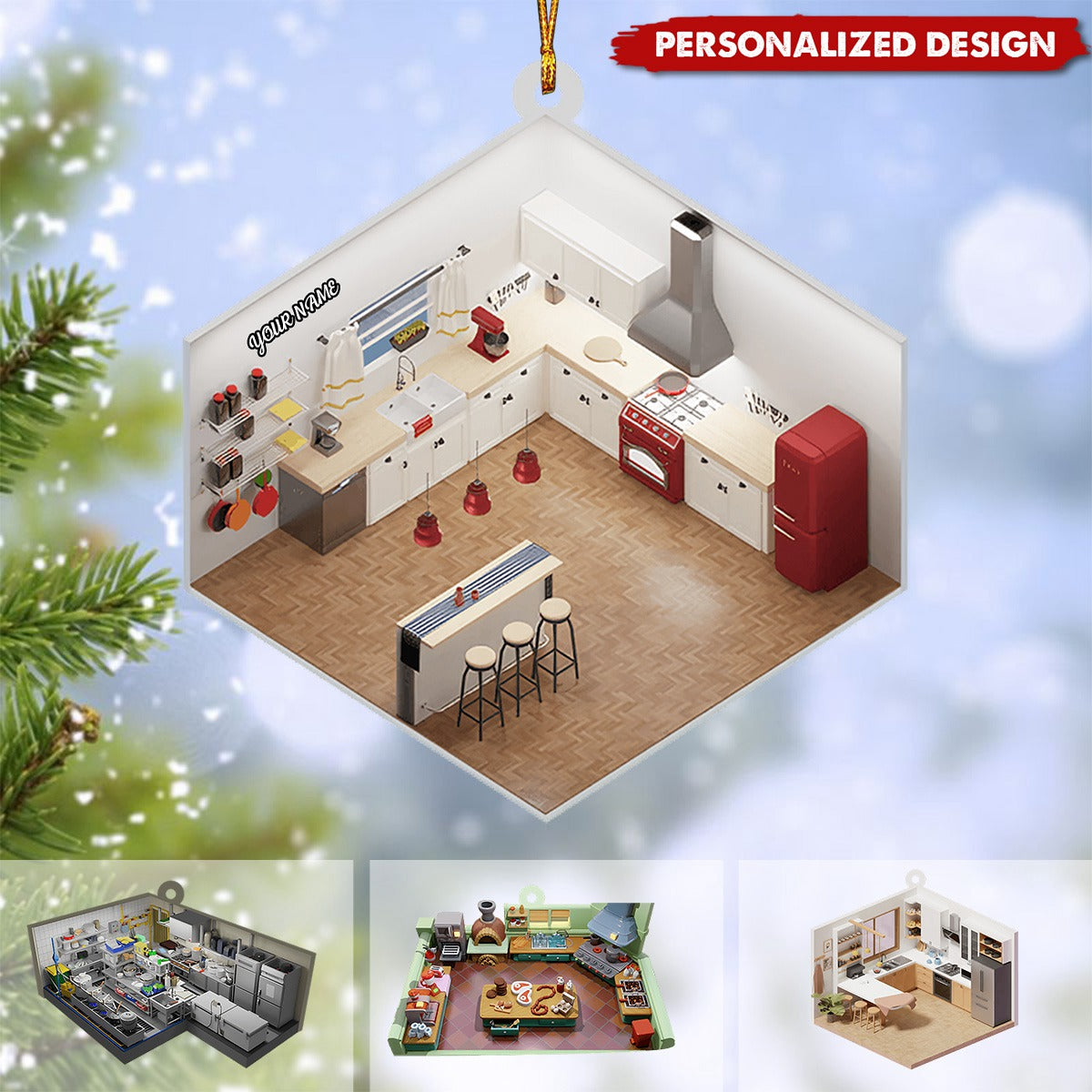 Personalized Kitchen Christmas Ornament-Gifts For Cook Chef-2024 New Release