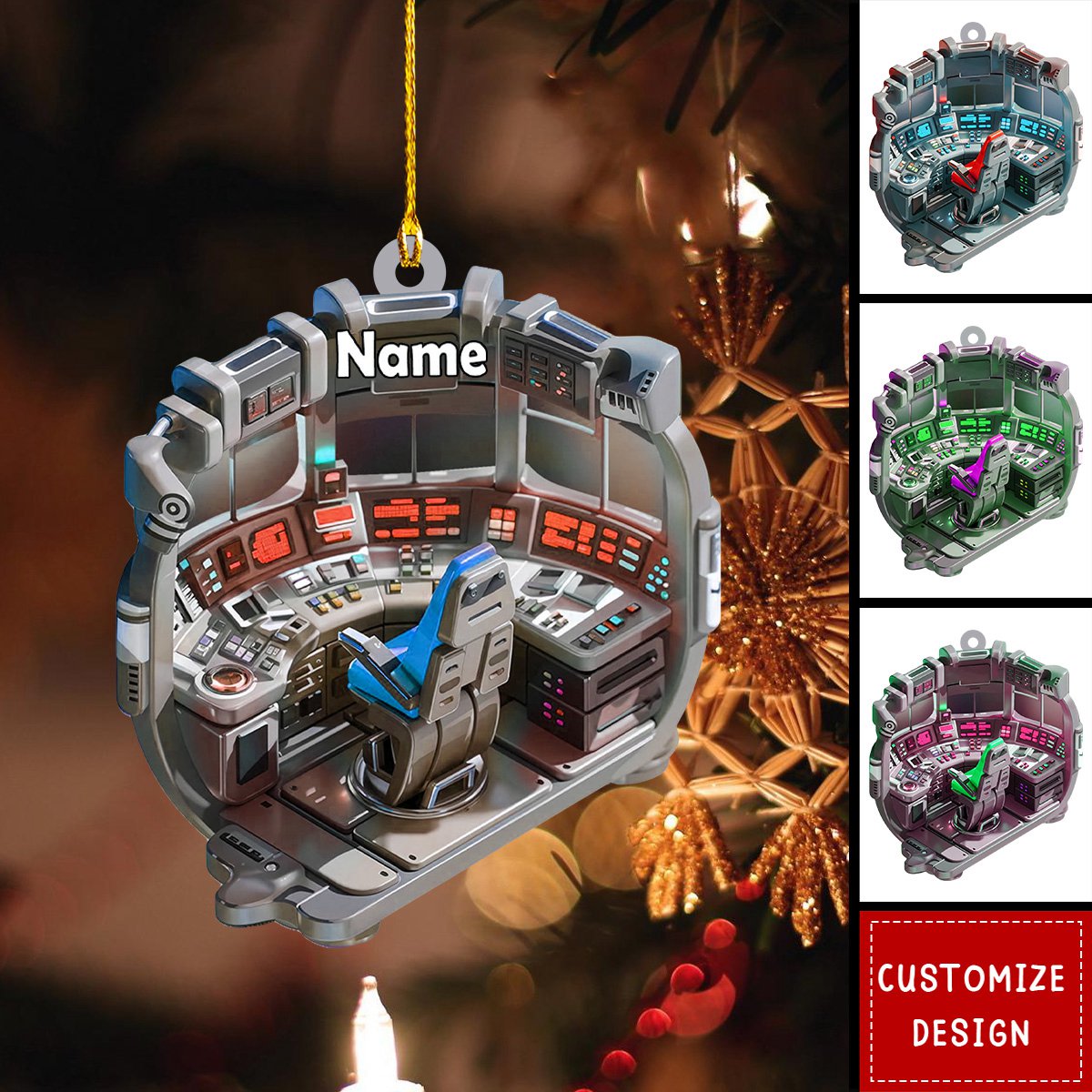 Personalized Space Rocket Ship Ornament-Space Gifts-2024 New Release