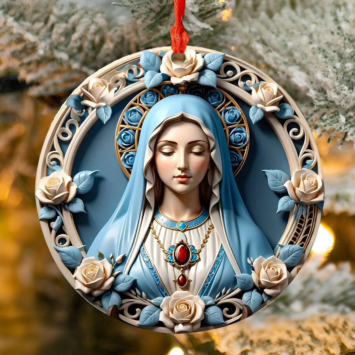 Blessed Virgin Mary Ornament - Gifts for Religious People