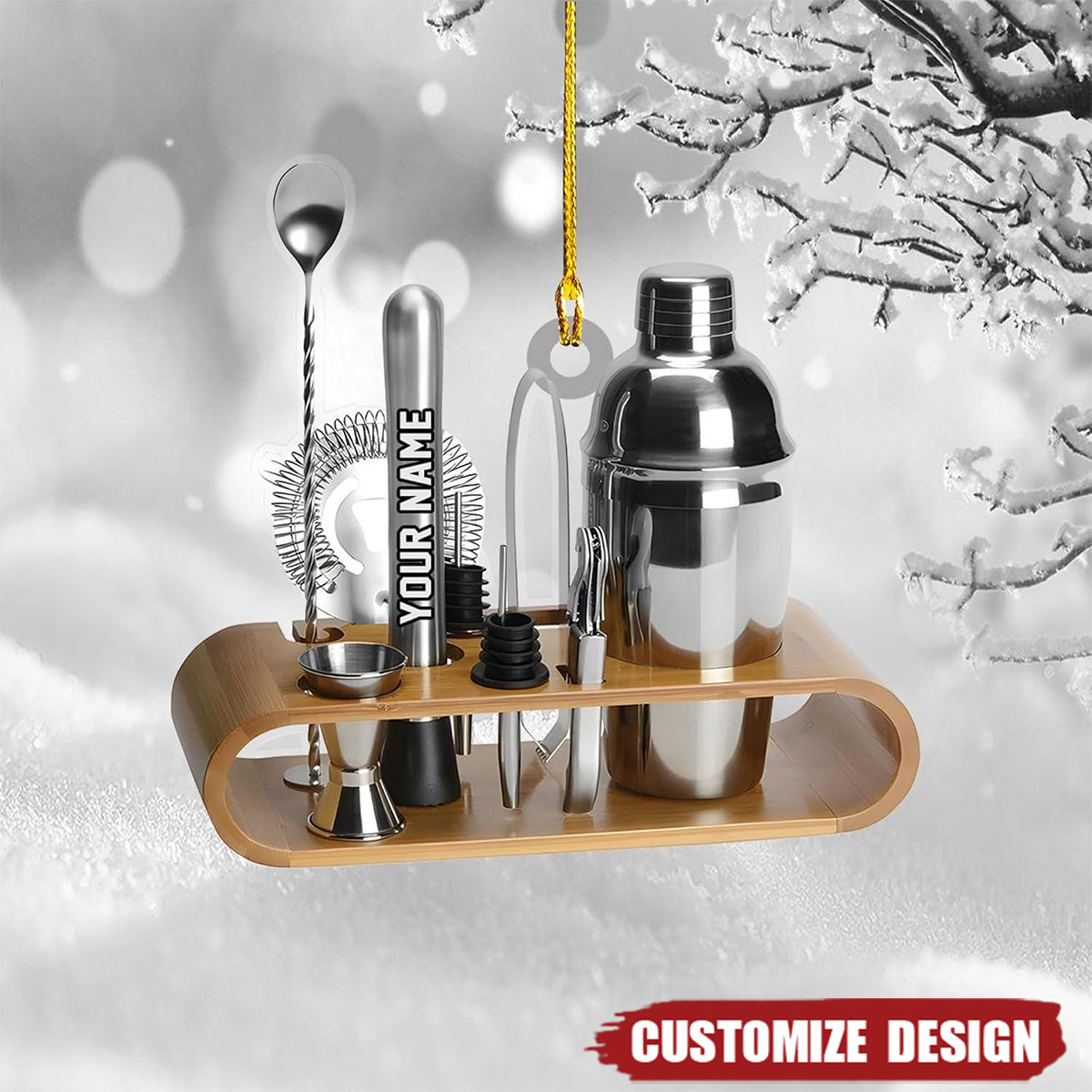 Personalized Bartender Acrylic Christmas Ornament Gift For Bartender - 2024 New Release