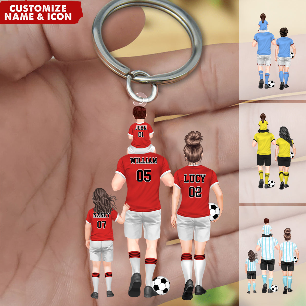 Personalized Soccer Family Keychain - Gift For Soccer Lover