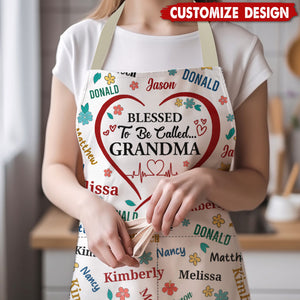 Blessed To Be Called Grandma Colorful Personalized Apron With Packet