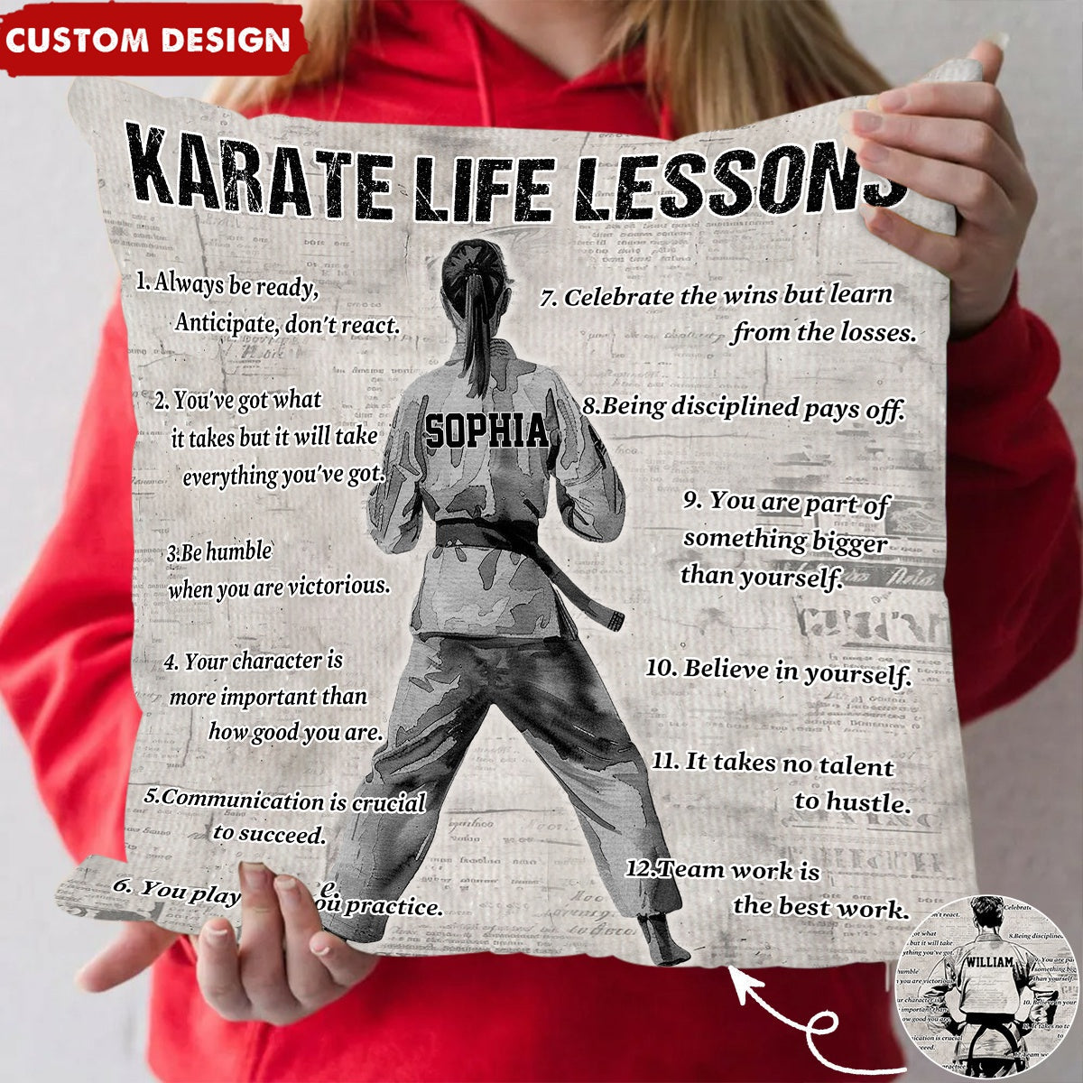Personalized Karate Life Lessons Pillow - Gift For Karate Lovers