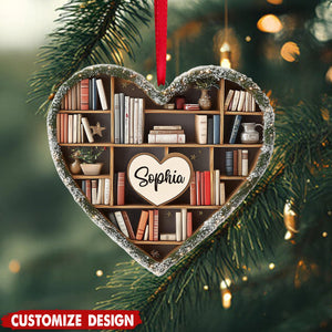Personalized Bookshelf Ornament-Gift for Book Lovers-2024 New Release