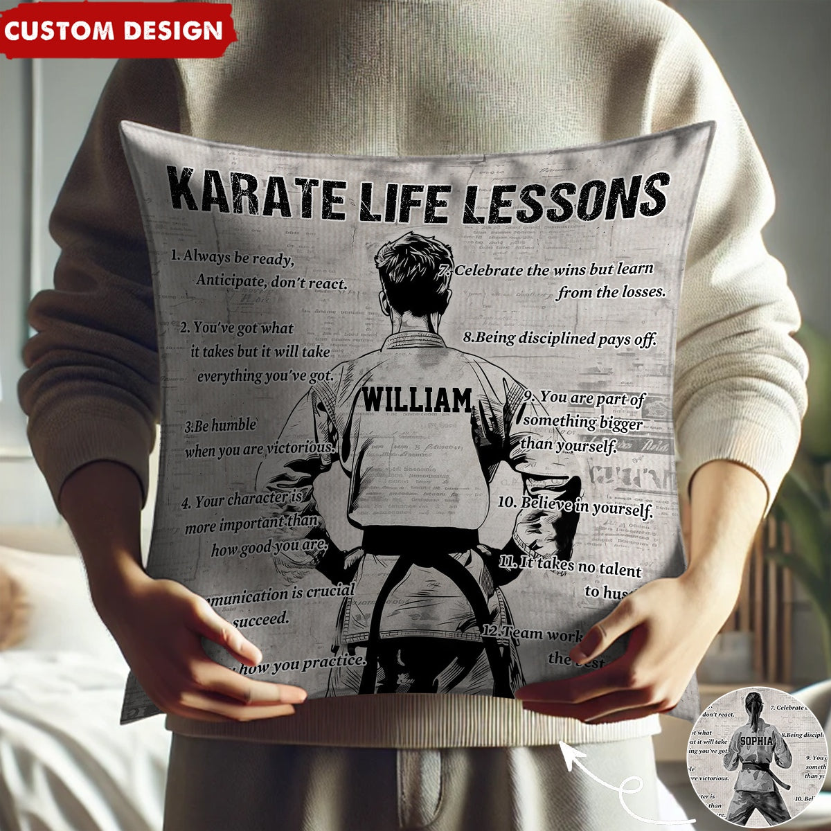 Personalized Karate Life Lessons Pillow - Gift For Karate Lovers