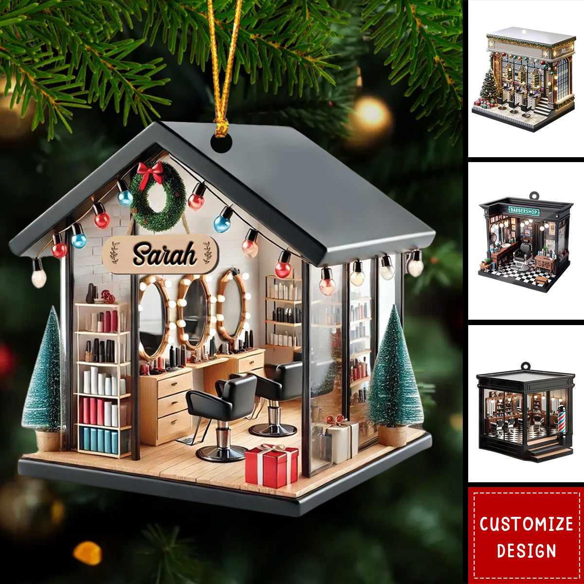 Personalized Barber Shop Christmas Ornaments - Gift For Barber - 2024 New Release