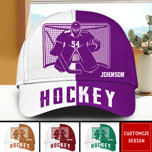 Personalized Hockey Goalie Multicolor Classic Cap Custom Name And Number