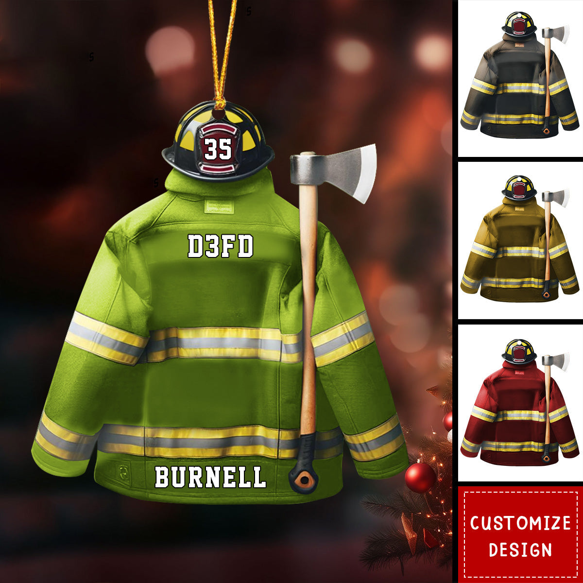 Personalized Firefighter Uniform Christmas Ornament-2024 New Release