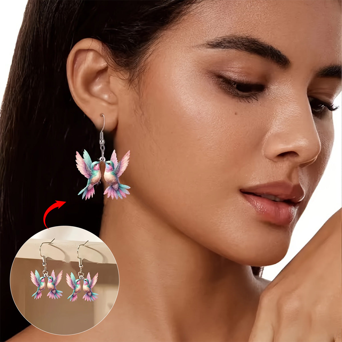 Multi-Color Mini Hummingbird Earrings-Gift For Hummingbird Lover