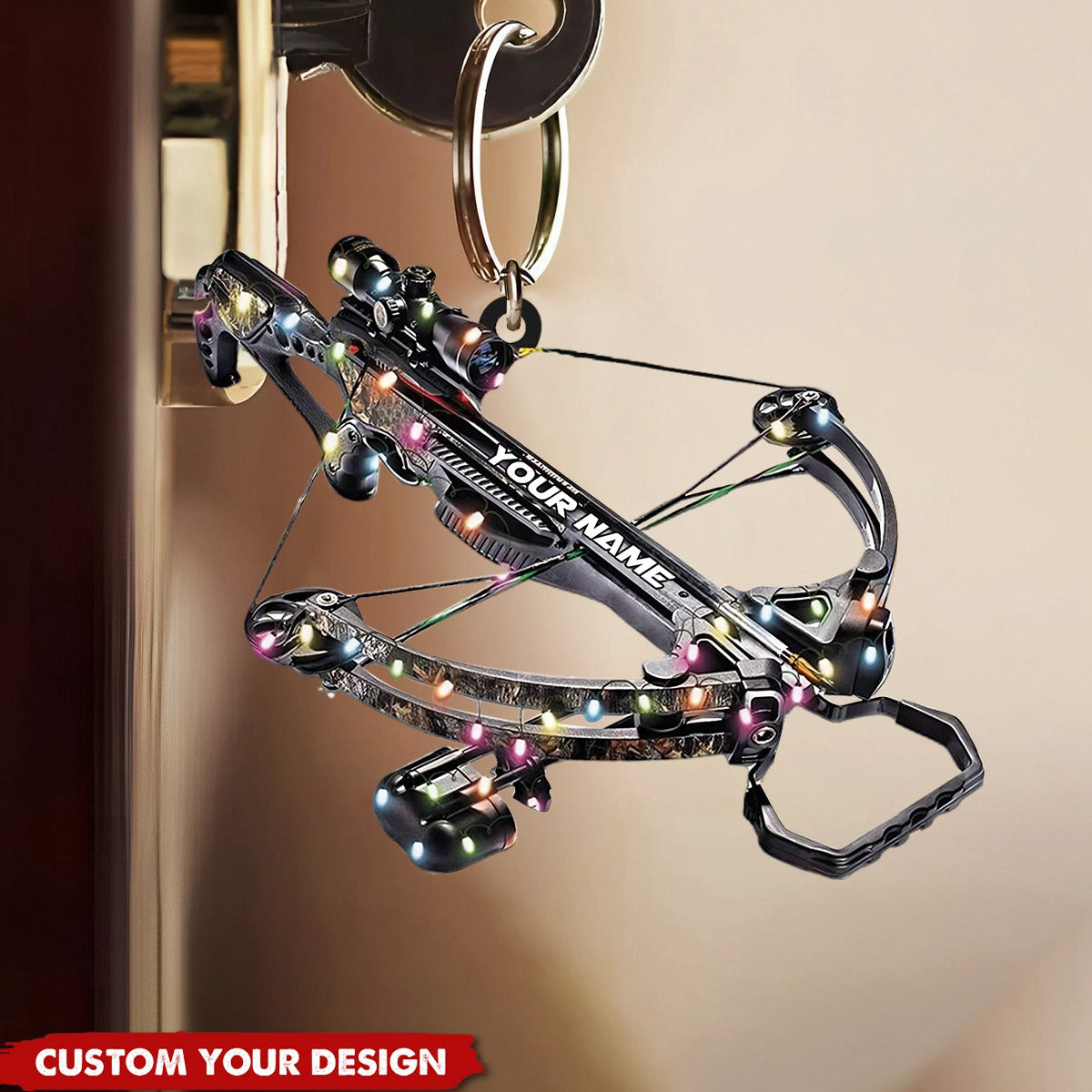 Personalized Crossbow Hunting Arrow Keychain