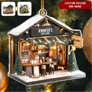 Personalized Coffee Shop,Coffee Bar, Coffee Store Christmas Ornament-2024 New Release