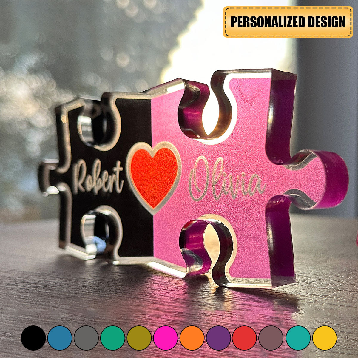 Puzzle Name Sign-Personalized Plaque-Valentine Gift for Her,Him
