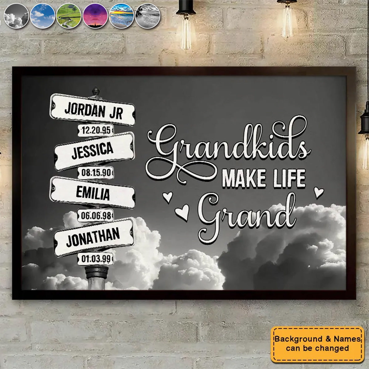 Personalized Gift For Grandma Street Signs With Grandkids Names Poster