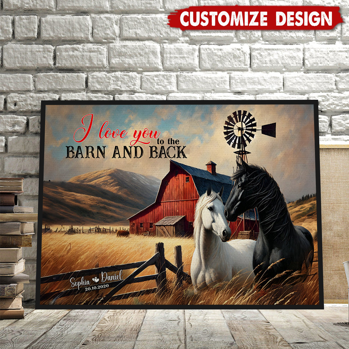 Personalized Gifts For Couple Poster, Horse Couple I Love You To The Barn