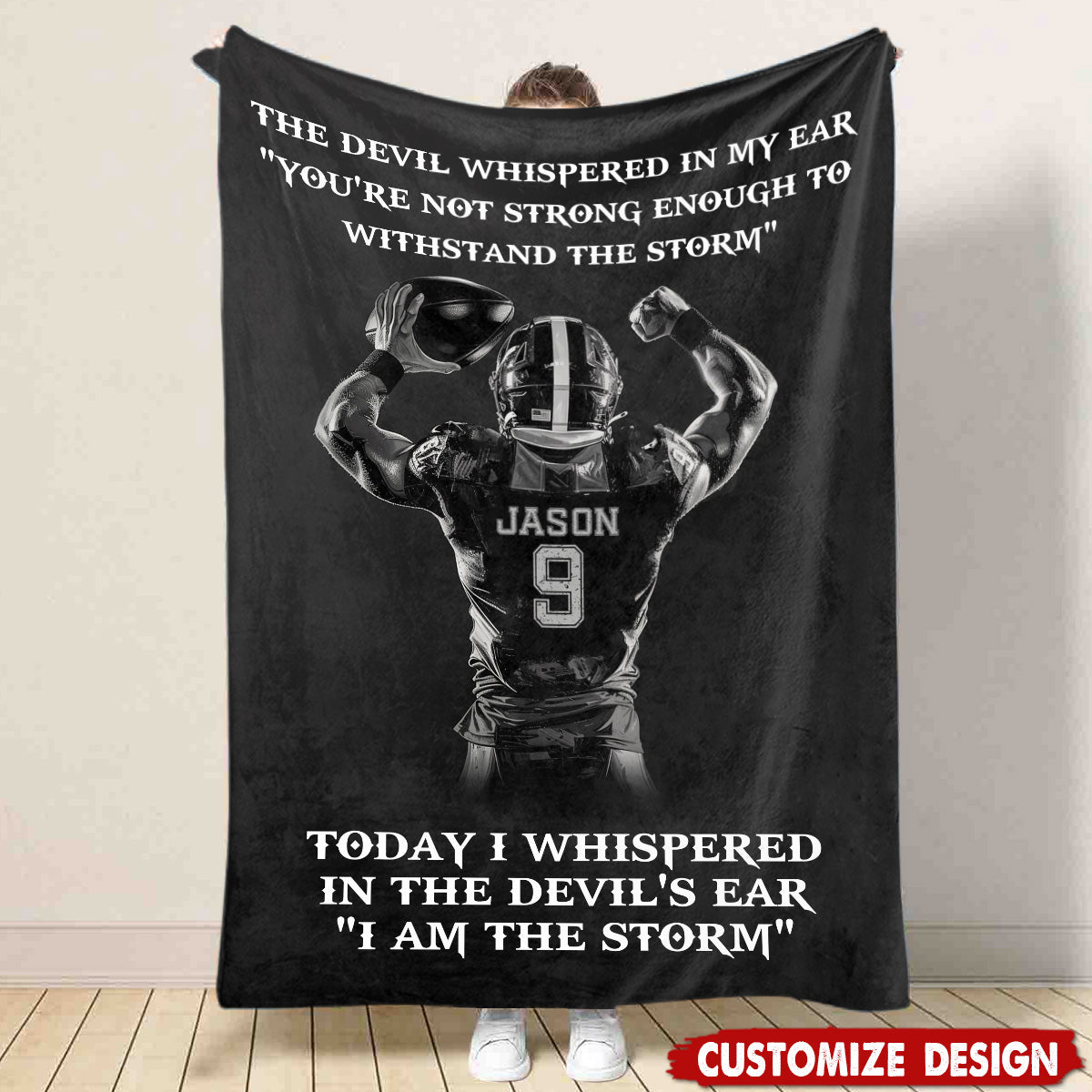 I Am The Storm - Personalized Football Boys Blanket - Gift For Football Lovers