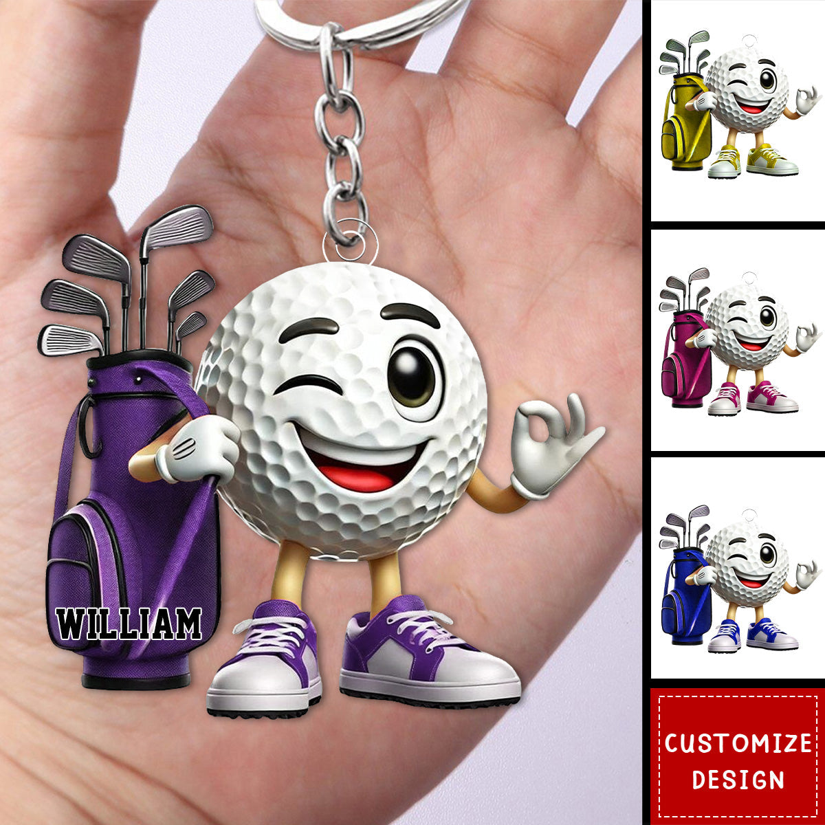 Personalized Golf Keychain - Gift For Golf Lover