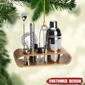 Personalized Bartender Acrylic Christmas Ornament Gift For Bartender - 2024 New Release