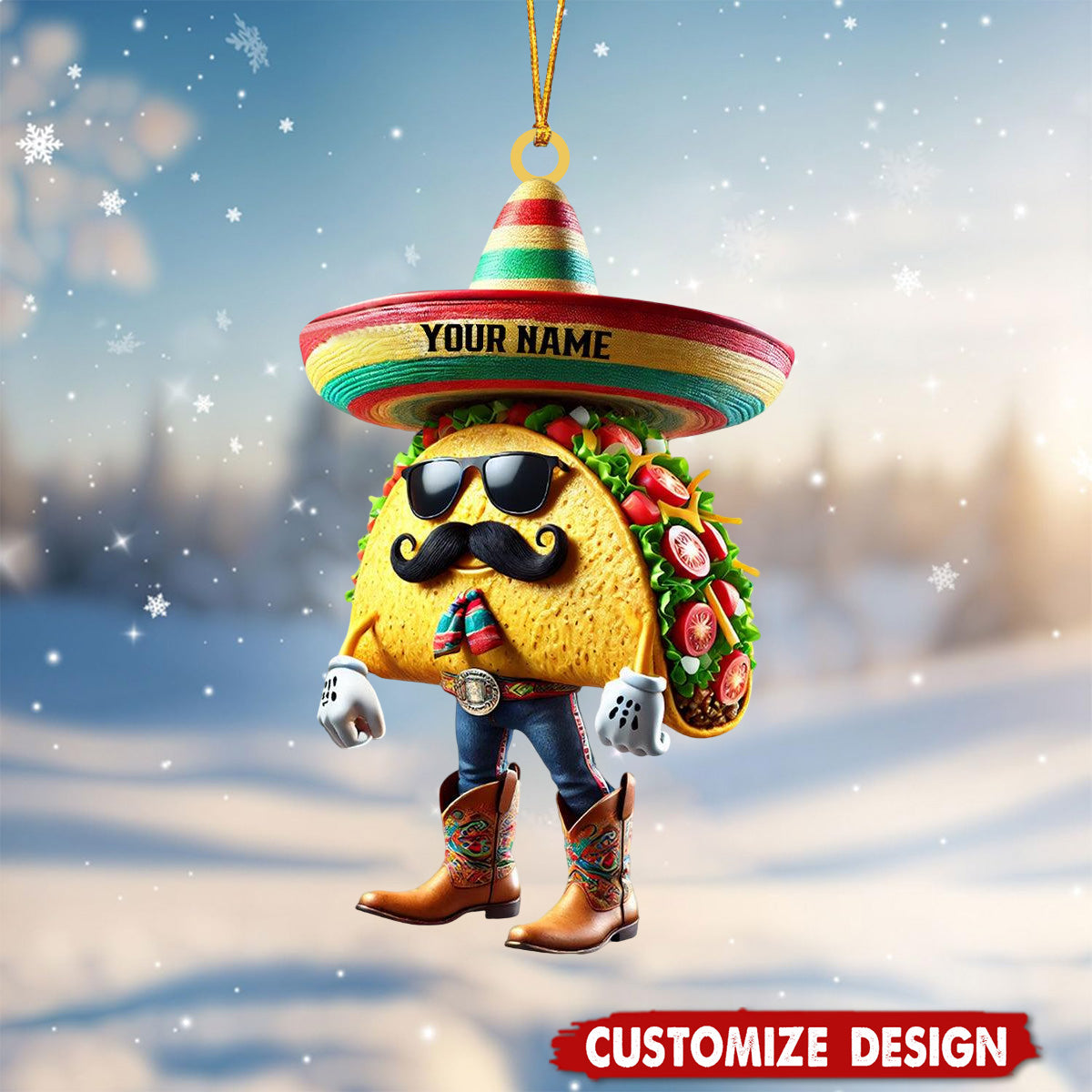 Personalized Taco Christmas Ornament Gift For Taco Lovers-2024 New Release