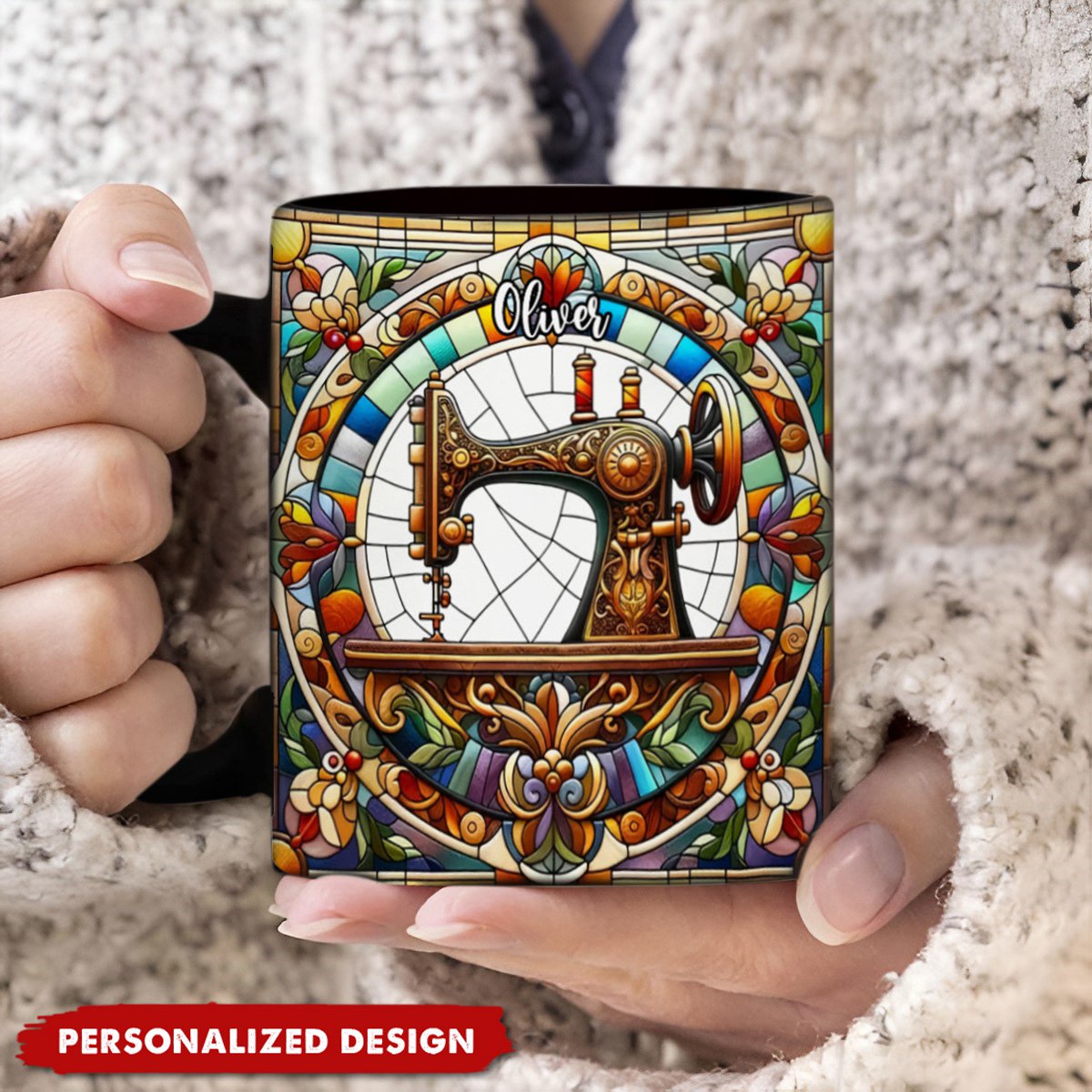 Colorful Sewing Machine - Personalized Sewing Mug