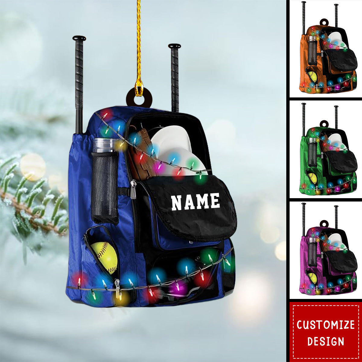 Personalized Softball Bag Christmas Ornament-Gifts For Baseball Lovers-2024 New Release