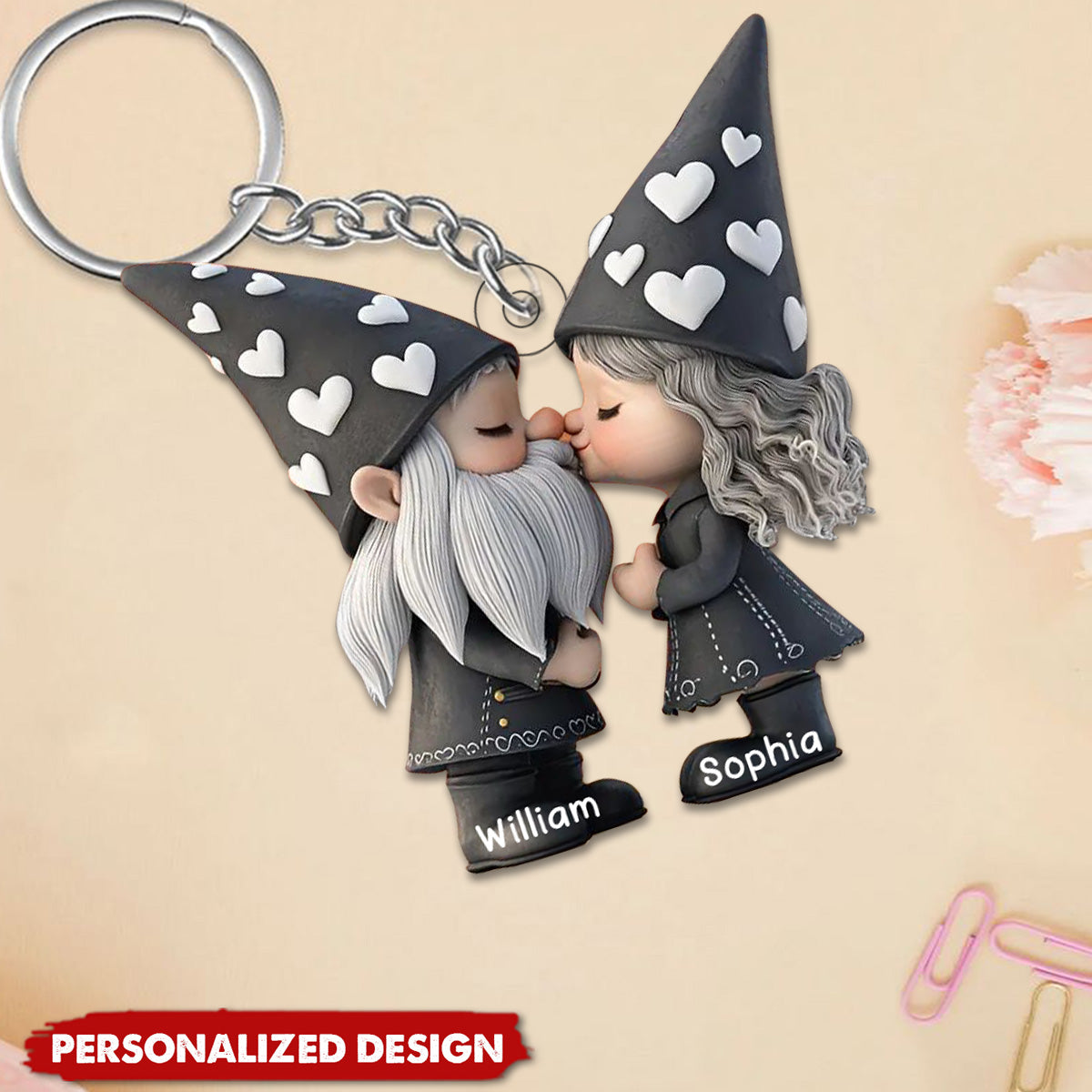 Dwarf Couple-Personalized Keychain, Anniversary Gift For Couple