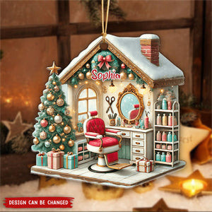 Personalized Hair Salon Ornament, Gift For Hairdresser-2024 New Release