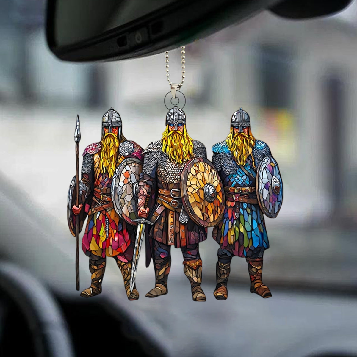 Viking Warrio Car Ornament, Historical Decor