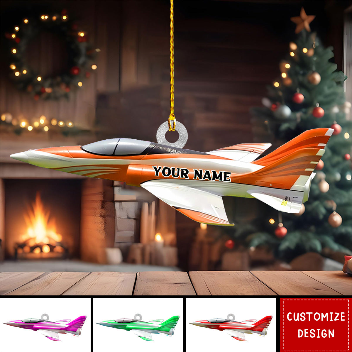 Personalized Airplane Christmas Ornament - 2024 New Release