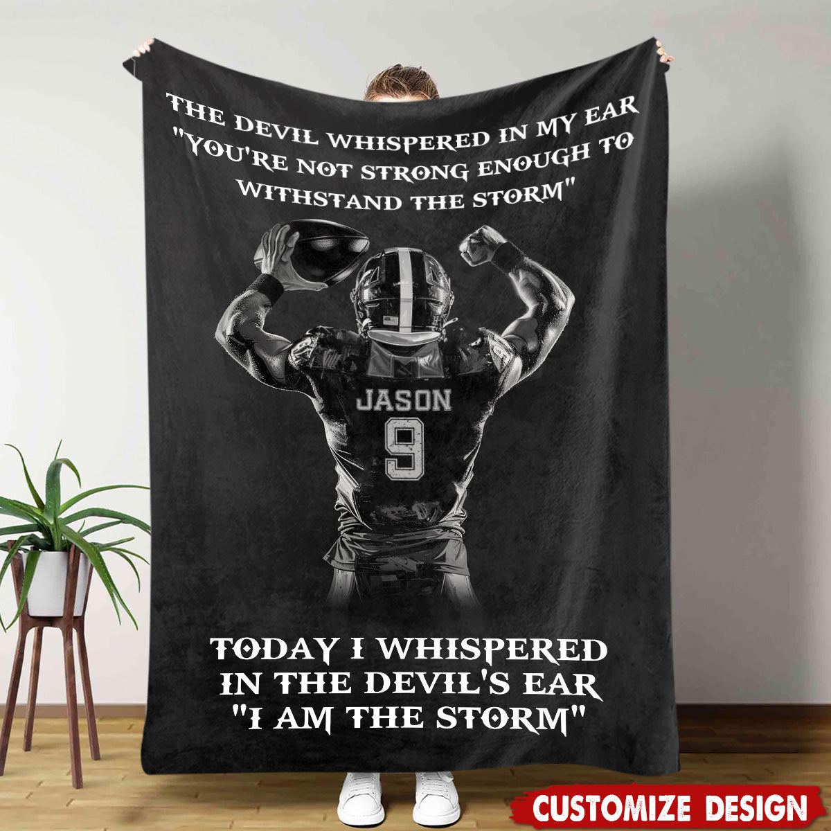 I Am The Storm - Personalized Football Boys Blanket - Gift For Football Lovers