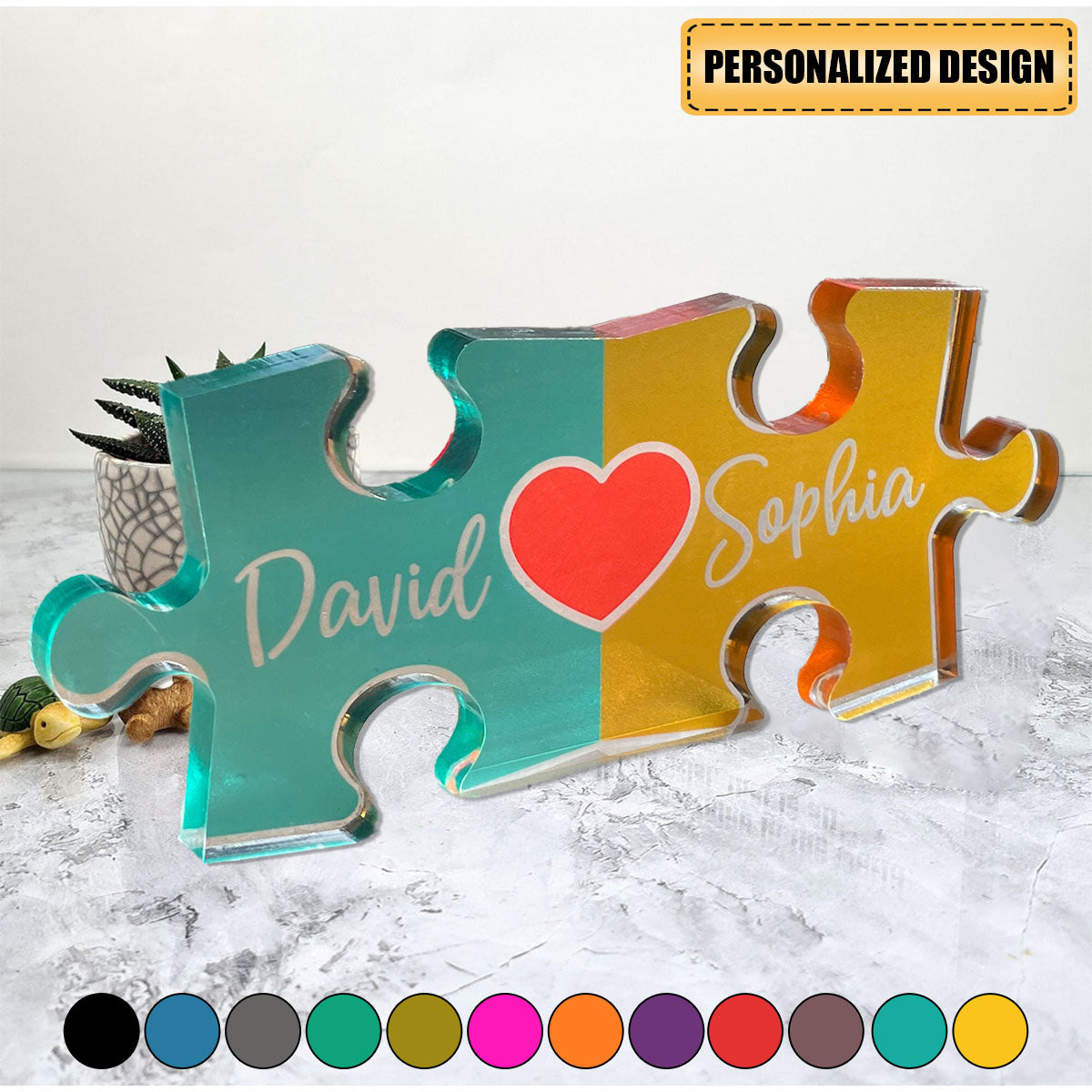 Puzzle Name Sign-Personalized Plaque-Valentine Gift for Her,Him