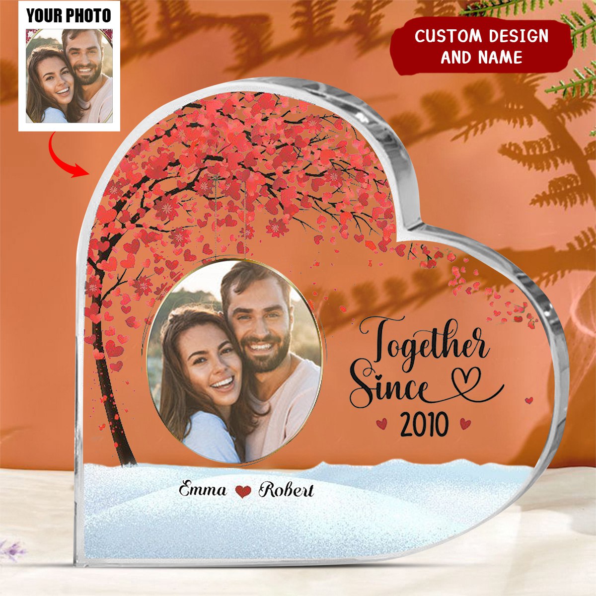 Personalized Custom Heart Shaped Acrylic Plaque,Gift For Husband,Wife