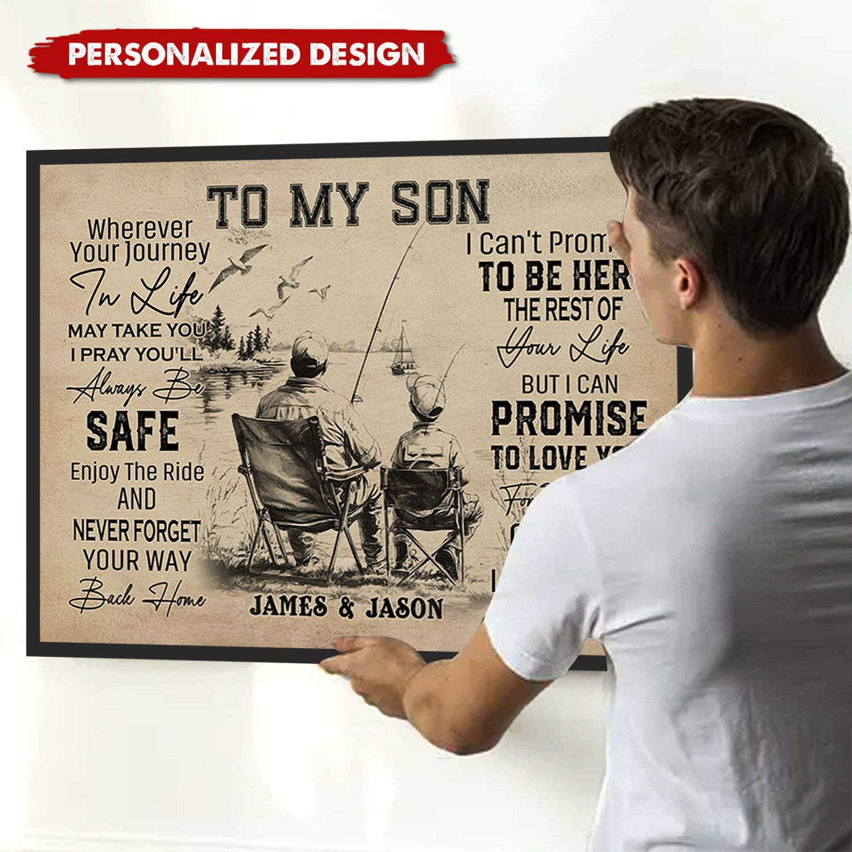 To My Son-Personalized Poster-Poster Gift For Fishing Lovers