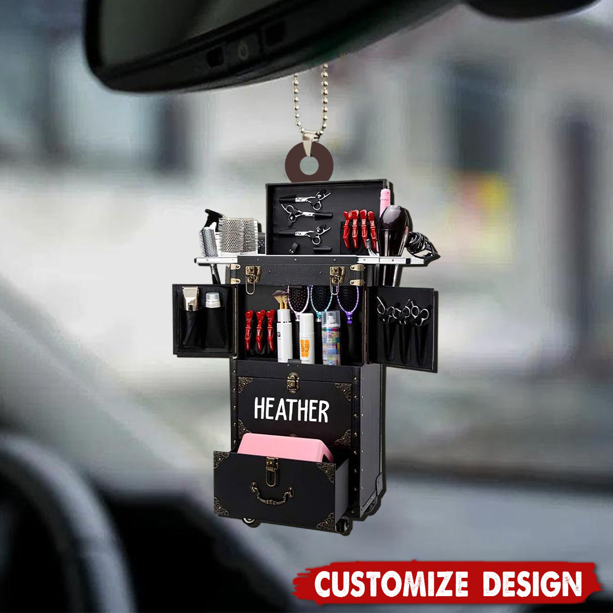 Personalized Hairdresser's Collection Car Ornament - Gift For Hairdresser