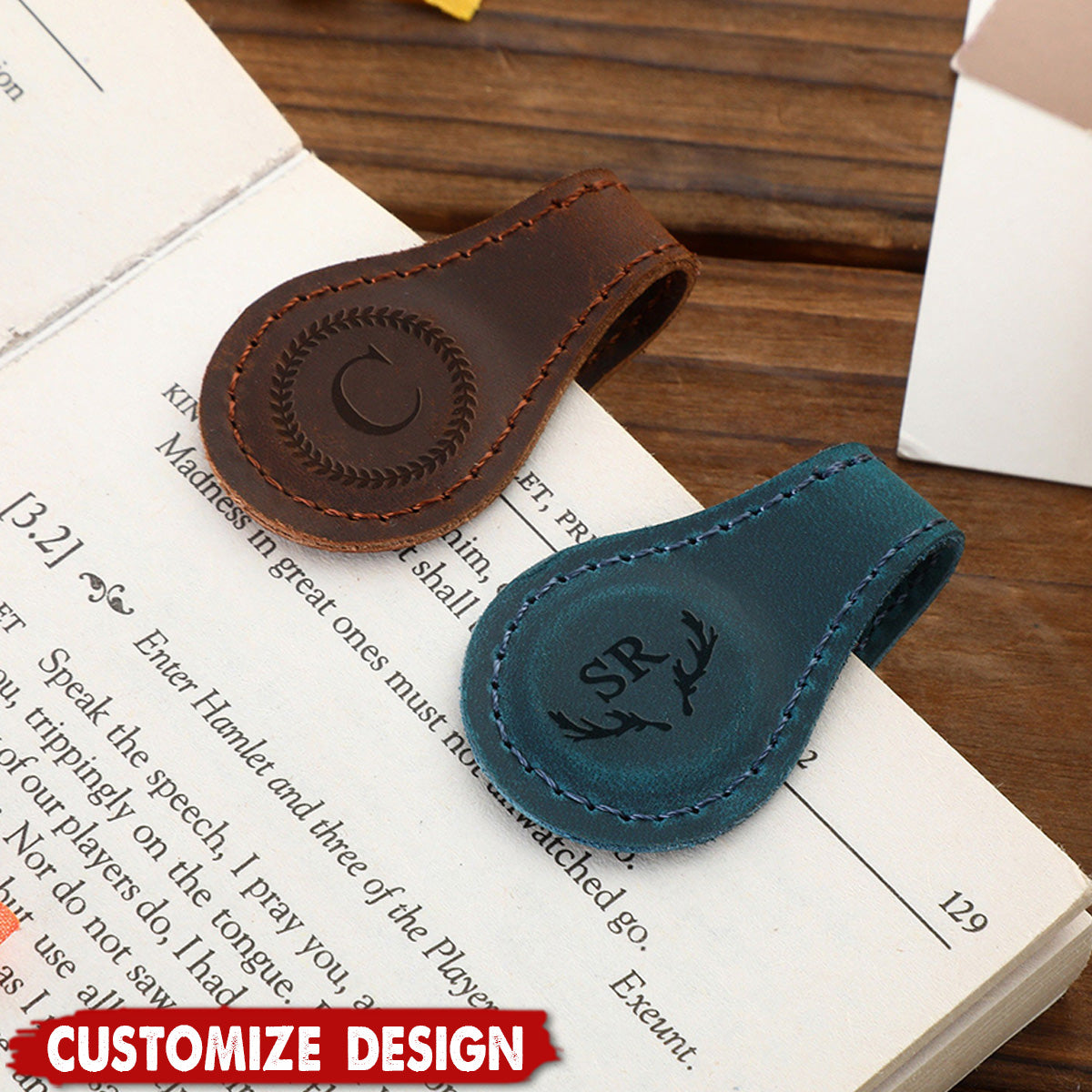 Personalized Leather Magnetic Bookmark - Reader Lover Gifts
