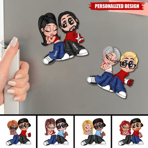 Y2K Style Couple-Personalized Acrylic Fridge Magnet-Heartfelt Gift For Couple