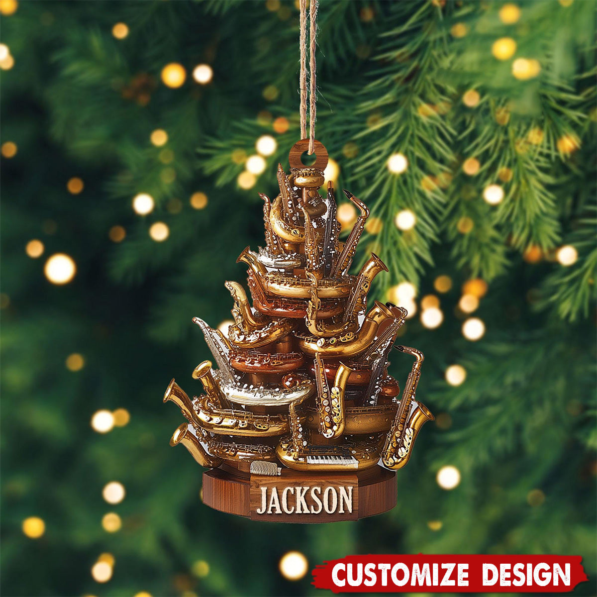 Personalized Saxophone Christmas Ornament Gift for Music Lovers-2024 New Release