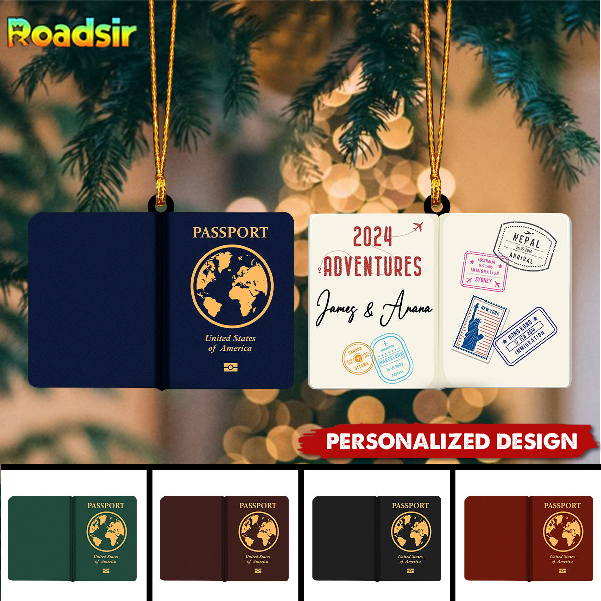 Personalized Passport Travel Ornament-Gift For Travelers & Adventurers-2024 New Release