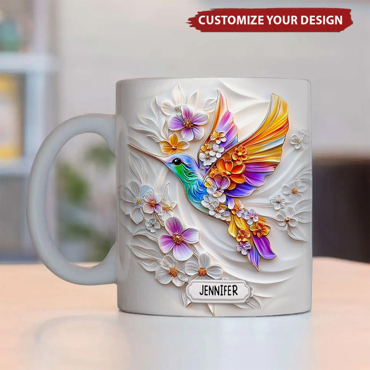 Personalized Hummingbird Gardening Accent Mug