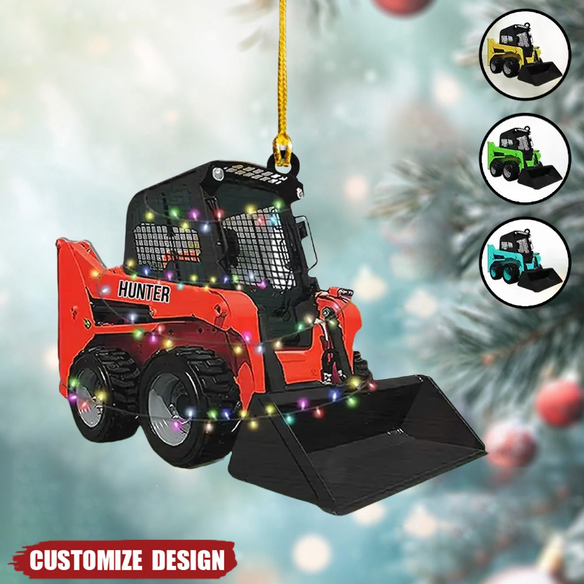 2024 New Release – Personalized Skid Steer Loader Flat Shaped Ornament, Gift For Trucker